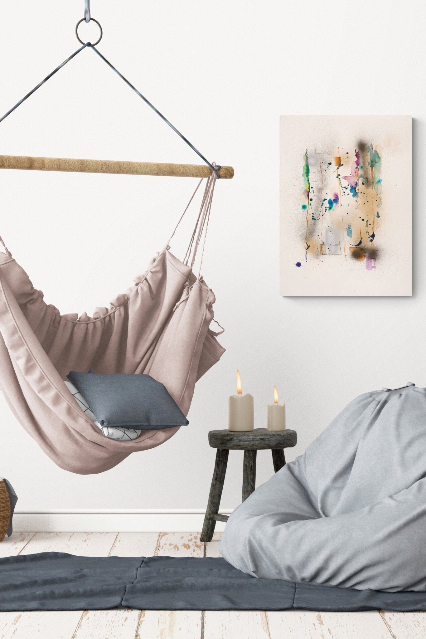 Expressionistic Color Painting, add lyrical rhythms of nature to this family room