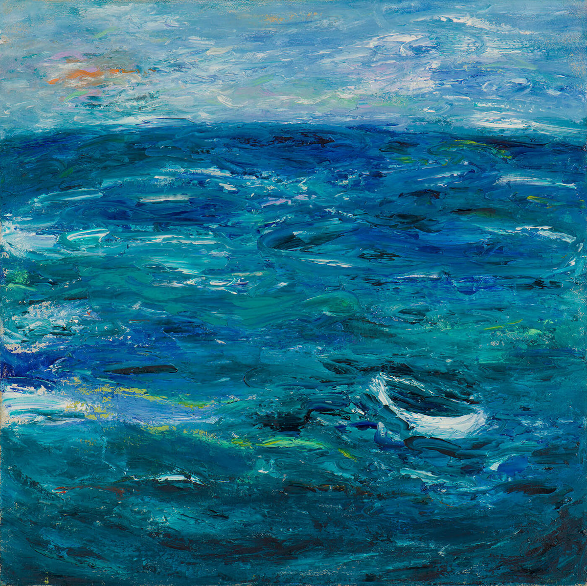 Contemporary Impressionistic Art, deep blue color , strong with emotion and senses