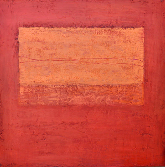 Contemporary Bold Orange Red Abstract Art depicts the Sahara Desert Egypt