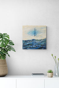 Impressionistic Seascape Painting, dreams of deep blue waters to this natural office