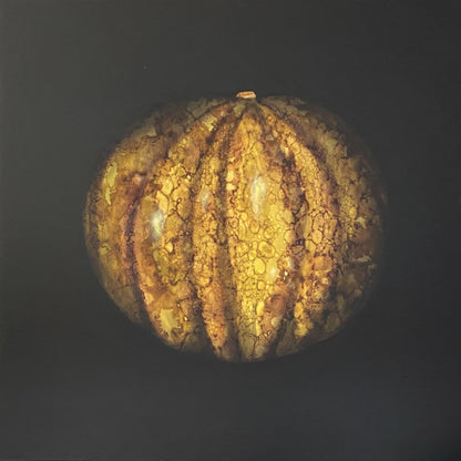 Contemporary Abstract Still Life Art with black & yellow tones giving life to this Squash