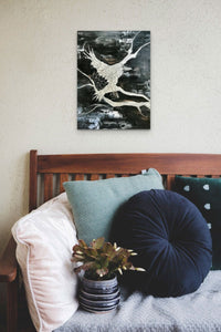 Abstract Bird Painting brings nature, uniqueness & life to this cozy sitting area