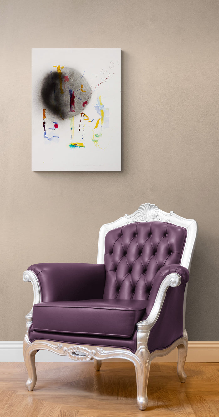Expressive Painting adds color, worldly conversation to this lounge area